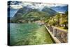 Lakeshore Scenic, Menaggio, Italy-George Oze-Stretched Canvas