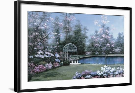 Lakeside Gazebo-Diane Romanello-Framed Art Print