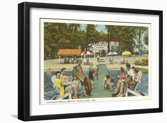 Lakeside Hotel, Clear Lake, Indiana-null-Framed Art Print