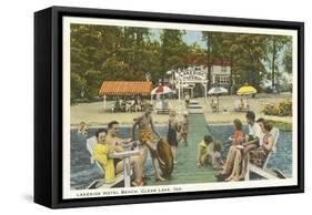 Lakeside Hotel, Clear Lake, Indiana-null-Framed Stretched Canvas