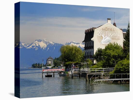 Lakeside Hotel, Lac Leman, Evian-Les Bains, Haute-Savoie, France, Europe-Richardson Peter-Stretched Canvas