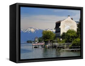 Lakeside Hotel, Lac Leman, Evian-Les Bains, Haute-Savoie, France, Europe-Richardson Peter-Framed Stretched Canvas