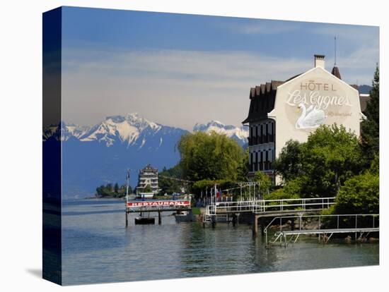 Lakeside Hotel, Lac Leman, Evian-Les Bains, Haute-Savoie, France, Europe-Richardson Peter-Stretched Canvas