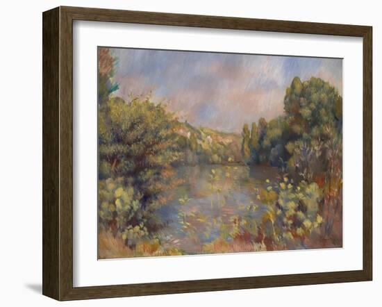 Lakeside Landscape. Ca. 1889-Pierre-Auguste Renoir-Framed Giclee Print