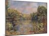 Lakeside Landscape. Ca. 1889-Pierre-Auguste Renoir-Mounted Giclee Print