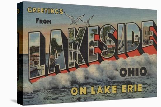 Lakeside, Ohio - Lake Erie-Lantern Press-Stretched Canvas