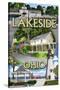 Lakeside, Ohio - Montage Scenes-Lantern Press-Stretched Canvas