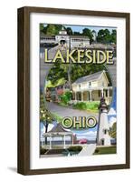 Lakeside, Ohio - Montage Scenes-Lantern Press-Framed Art Print