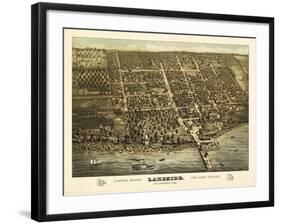 Lakeside, Ohio - Panoramic Map-Lantern Press-Framed Art Print