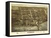 Lakeside, Ohio - Panoramic Map-Lantern Press-Framed Stretched Canvas