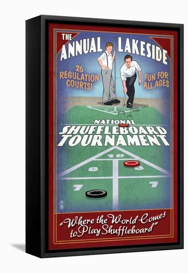 Lakeside, Ohio - Shuffleboard Tournament-Lantern Press-Framed Stretched Canvas