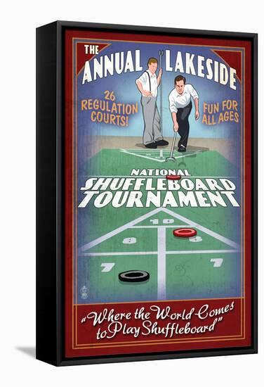 Lakeside, Ohio - Shuffleboard Tournament-Lantern Press-Framed Stretched Canvas