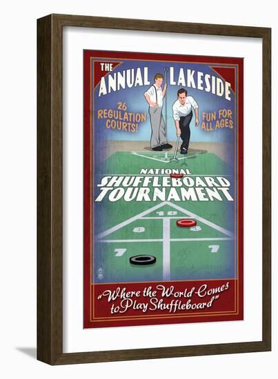 Lakeside, Ohio - Shuffleboard Tournament-Lantern Press-Framed Art Print