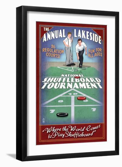 Lakeside, Ohio - Shuffleboard Tournament-Lantern Press-Framed Art Print