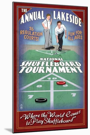 Lakeside, Ohio - Shuffleboard Tournament-Lantern Press-Mounted Art Print