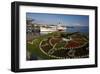 Lakeside on Lake Zurich with Flower Clock on Schifflaende Buerklipatz Square, Zurich, Switzerland-null-Framed Art Print