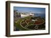 Lakeside on Lake Zurich with Flower Clock on Schifflaende Buerklipatz Square, Zurich, Switzerland-null-Framed Art Print