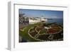 Lakeside on Lake Zurich with Flower Clock on Schifflaende Buerklipatz Square, Zurich, Switzerland-null-Framed Art Print