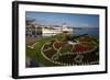 Lakeside on Lake Zurich with Flower Clock on Schifflaende Buerklipatz Square, Zurich, Switzerland-null-Framed Art Print