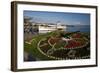 Lakeside on Lake Zurich with Flower Clock on Schifflaende Buerklipatz Square, Zurich, Switzerland-null-Framed Art Print