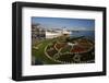 Lakeside on Lake Zurich with Flower Clock on Schifflaende Buerklipatz Square, Zurich, Switzerland-null-Framed Art Print