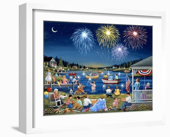 Lakeside on the Fourth-Sheila Lee-Framed Giclee Print