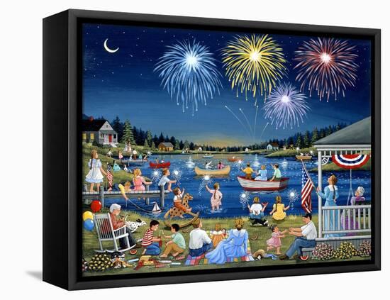 Lakeside on the Fourth-Sheila Lee-Framed Stretched Canvas