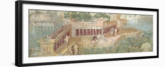 Lakeside or Seaside Villa Landscape, from Stabiae, 1st Century AD-null-Framed Giclee Print