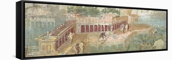 Lakeside or Seaside Villa Landscape, from Stabiae, 1st Century AD-null-Framed Stretched Canvas