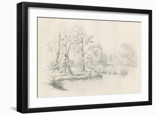 Lakeside Sketch-Wild Apple Portfolio-Framed Premium Giclee Print