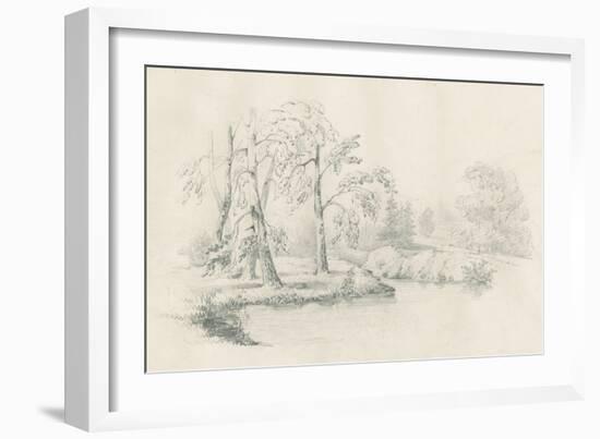 Lakeside Sketch-Wild Apple Portfolio-Framed Premium Giclee Print