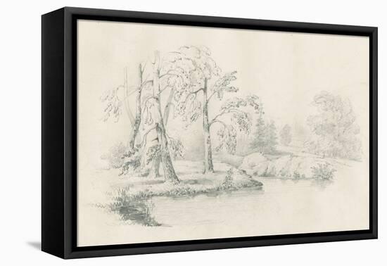 Lakeside Sketch-Wild Apple Portfolio-Framed Stretched Canvas