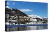 Lakeside, St. Moritz in Winter, Engadine, Graubunden, Switzerland, Europe-Christian Kober-Stretched Canvas