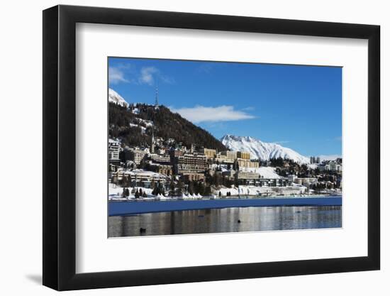 Lakeside, St. Moritz in Winter, Engadine, Graubunden, Switzerland, Europe-Christian Kober-Framed Photographic Print