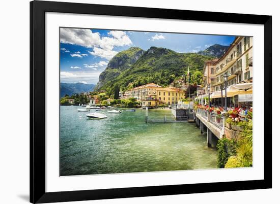 Lakeside Terrace Menaggio, Lake Como, Italy-George Oze-Framed Photographic Print