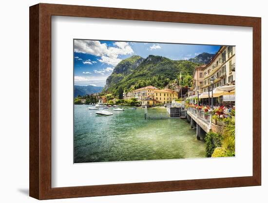 Lakeside Terrace Menaggio, Lake Como, Italy-George Oze-Framed Photographic Print