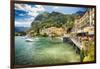 Lakeside Terrace Menaggio, Lake Como, Italy-George Oze-Framed Photographic Print