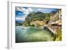 Lakeside Terrace Menaggio, Lake Como, Italy-George Oze-Framed Photographic Print