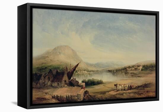 Lakeside View, 19Th Century (Oil on Canvas)-Alfred Vickers-Framed Stretched Canvas