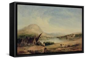 Lakeside View, 19Th Century (Oil on Canvas)-Alfred Vickers-Framed Stretched Canvas