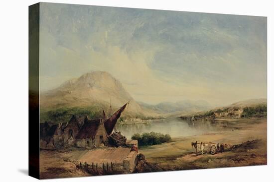Lakeside View, 19Th Century (Oil on Canvas)-Alfred Vickers-Stretched Canvas