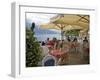 Lakeside View of Cafe in Medieval Village of Varenna, Lake Como, Lombardy, Italian Lakes, Italy-Peter Barritt-Framed Photographic Print