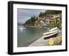 Lakeside View of the Medieval Village of Varenna, Lake Como, Lombardy, Italian Lakes, Italy, Europe-Peter Barritt-Framed Photographic Print