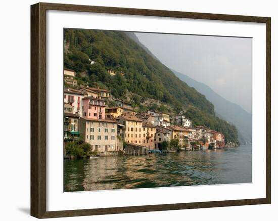 Lakeside Village, Lake Lugano, Lugano, Switzerland-Lisa S. Engelbrecht-Framed Photographic Print