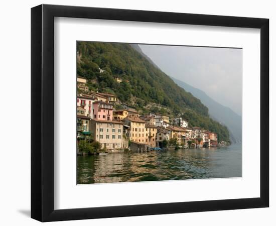 Lakeside Village, Lake Lugano, Lugano, Switzerland-Lisa S. Engelbrecht-Framed Photographic Print