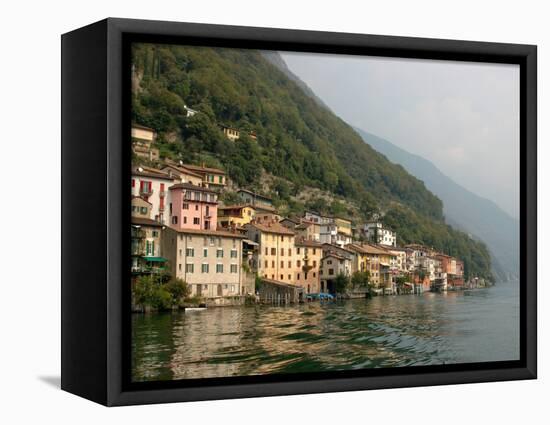 Lakeside Village, Lake Lugano, Lugano, Switzerland-Lisa S. Engelbrecht-Framed Stretched Canvas