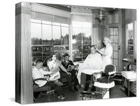 Lakewood Barber Shop, 1940-Chapin Bowen-Stretched Canvas