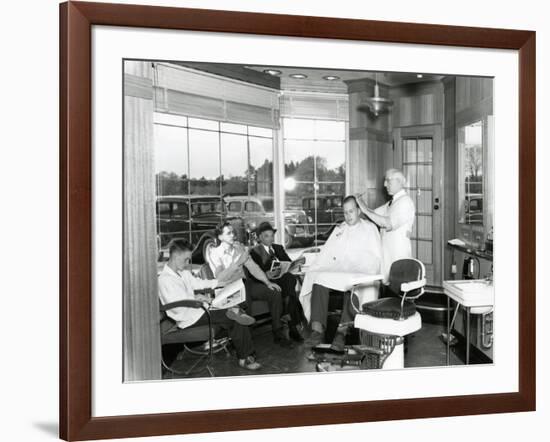 Lakewood Barber Shop, 1940-Chapin Bowen-Framed Giclee Print