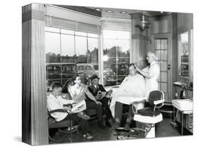 Lakewood Barber Shop, 1940-Chapin Bowen-Stretched Canvas