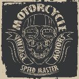 Skull Motorcycle Graphic Design.-lakoka-Art Print